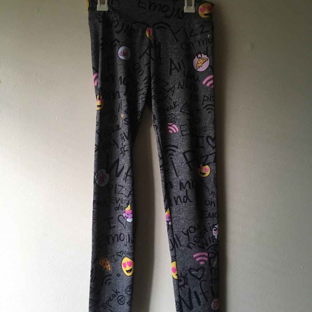 gray emoji leggings